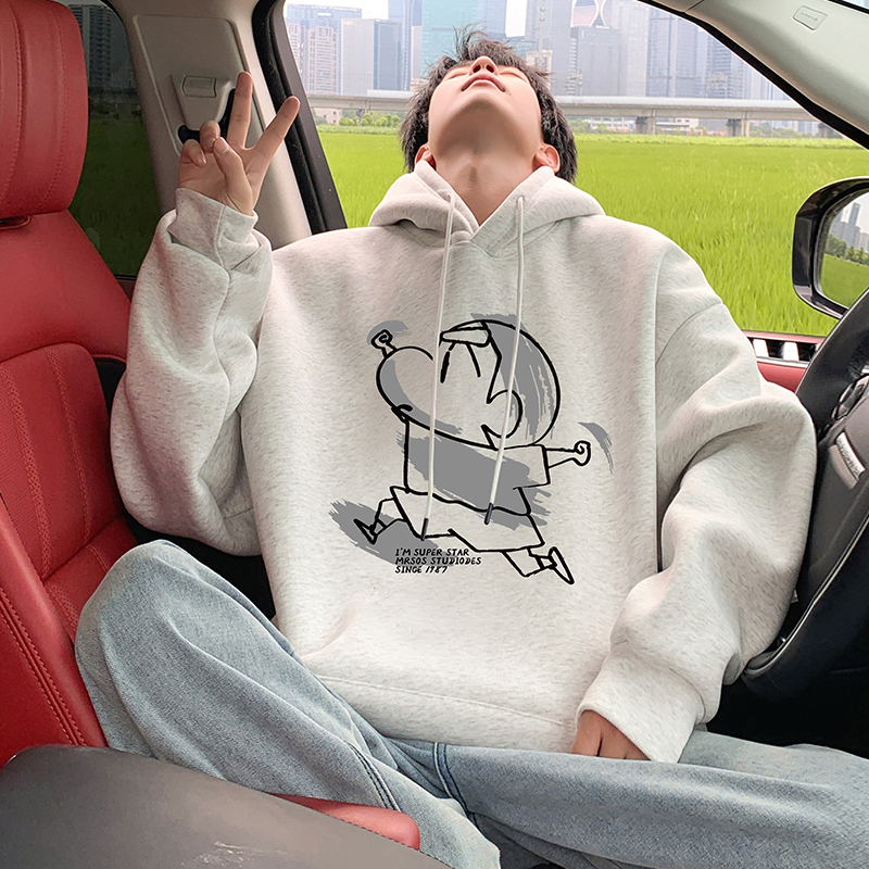 美式高街重磅连帽卫衣男