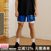 训练不过膝四五分裤 LUSHISI 刺绣运动速干篮球短裤 美式 日月星辰