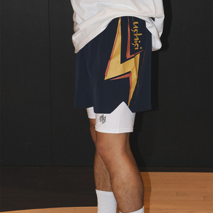 篮球四分裤 LUSHISI原创 勇士1946 复古主题配色美式 运动训练短裤