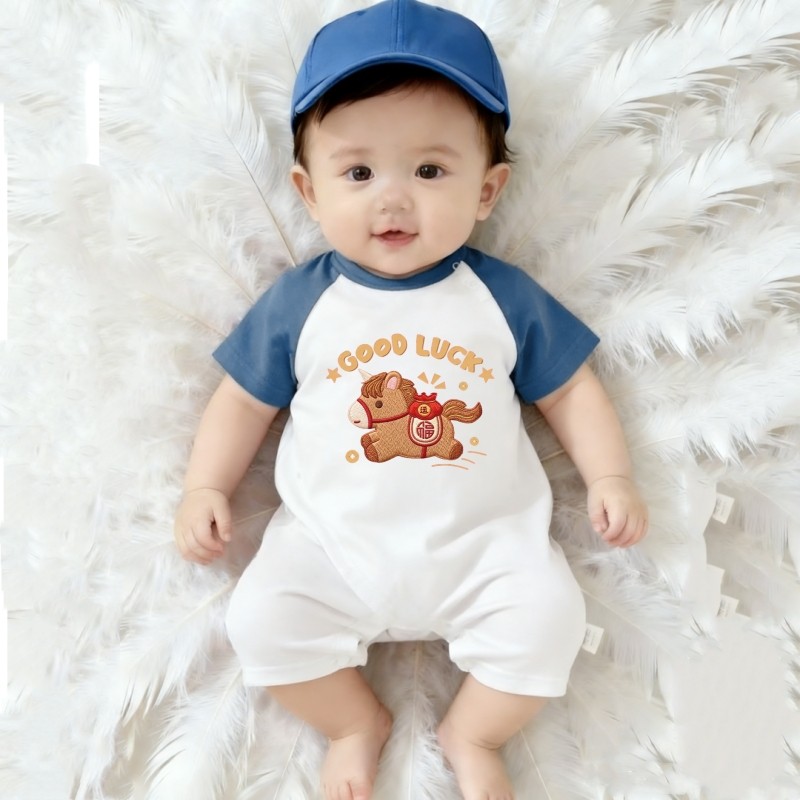 马年婴儿夏季连体衣短袖纯棉薄款可爱小月龄婴幼儿男宝宝夏装衣服,童装/婴儿装/亲子装,连身衣/爬服/哈衣,淘宝优惠券,粉丝福利购,淘宝优惠卷