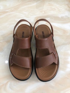 麦高杰西度正品新款外穿休闲士两用拖鞋真皮沙滩鞋夏季男运动凉鞋