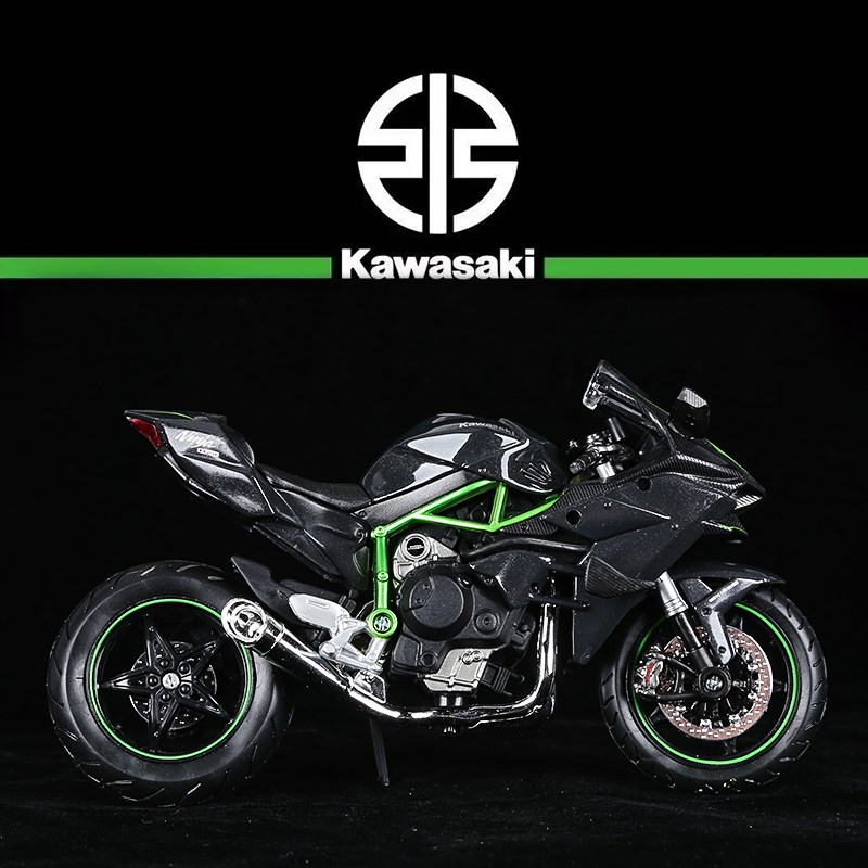 美驰图摩托车玩具模型合金摆件收藏摆件1:12川崎Ninja H2 R-灰色