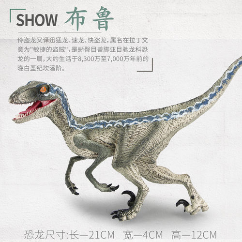 仿真实心模型布鲁儿童男孩迅猛龙