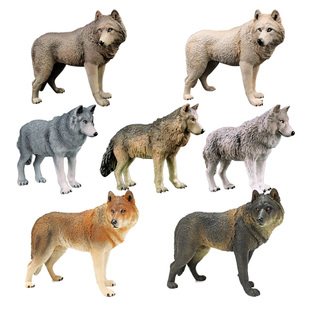 儿童仿真狼玩具模型野生动物世界套装灰狼咆哮狼狼狗野狼草原狼