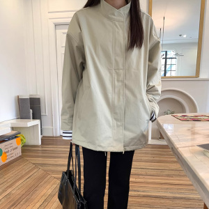 市舶司早春休闲品质感 韩国女装2024春装新款气质立领宽松外套女