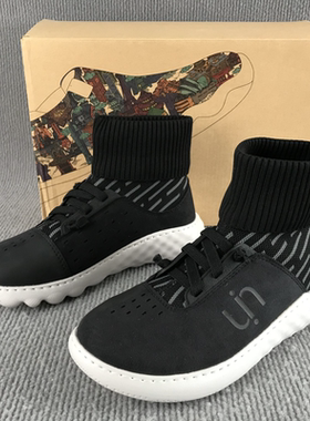 uin旅行鞋女鞋轻便透气百搭针织弹力高帮鞋韩版织物休闲潮鞋春秋