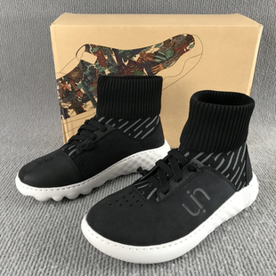 uin旅行鞋女鞋轻便透气百搭针织弹力高帮鞋韩版织物休闲潮鞋春秋