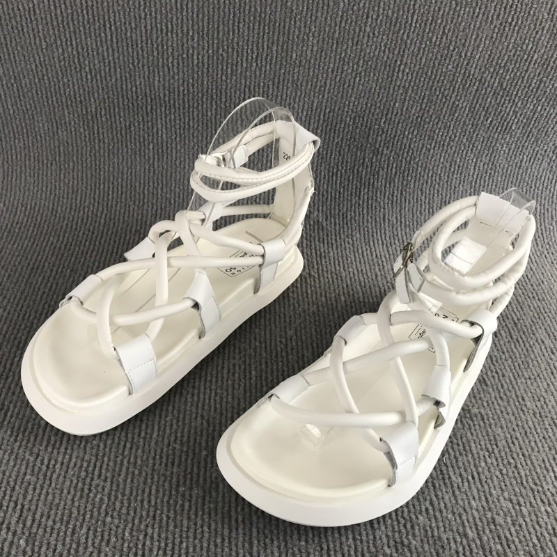 品牌正品女鞋断码清仓撤柜夏季一字带厚底露趾罗马鞋真皮休闲凉鞋
