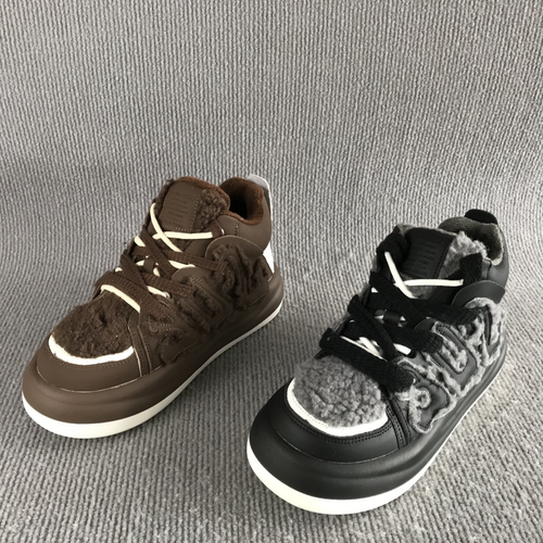 正品女鞋断码清仓处理秋冬加绒里保暖高帮棉鞋平底百搭牛皮休闲鞋