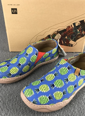 uin四季彩绘旅行鞋托莱多1艺术涂鸦平底一脚蹬原创印花休闲帆布鞋