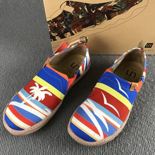 uin瑕疵男鞋彩绘旅行鞋一脚蹬帆布鞋透气轻便百搭软底休闲单鞋秋