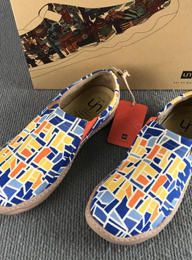 uin瑕疵男鞋彩绘旅行休闲鞋一脚蹬懒人轻软透气百搭轻便手工布鞋