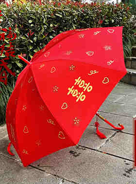 红伞结婚新娘伞出嫁伞婚礼伞红色婚礼伞中式古风迎亲接亲喜伞