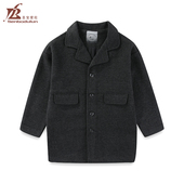 A类 西服商场款 圣宝度伦毛呢大衣可水洗男童西装 大衣2025冬中长款