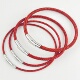 2MM不锈钢按扣穿运珠2.5MM手绳红黑钢丝绳半成品手工编织3MM红绳