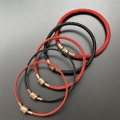 2345MM钢丝绳手绳防水手链3D硬金黄金本命年红绳半成品编织绳