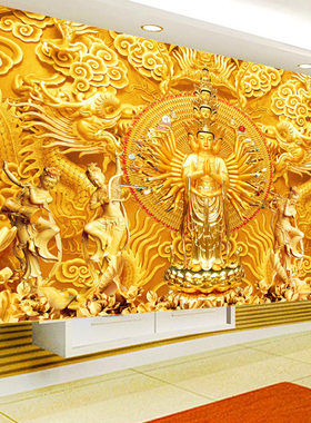 KS色系新款客厅走廊大幅挂画千手观音DIY手工自贴十字绣满钻石画