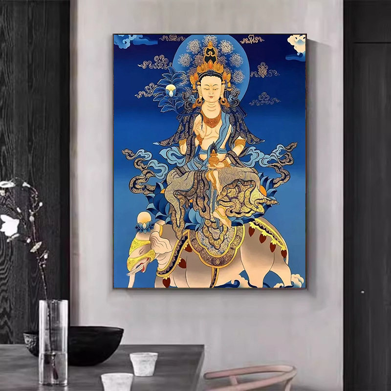 KS色系新款客厅玄关竖版观世音菩萨现代中式自己贴diy全满钻石绣