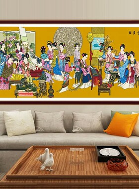 KS色系新款琴棋书画钻石画满钻十字绣红楼梦18个美女明清古典人物