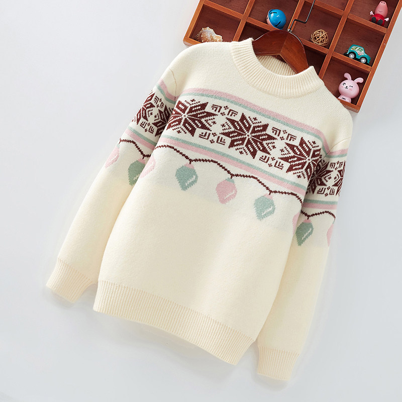 女童毛衣圆领套头一体绒秋冬针织衫中大童线衣打底衫加绒加厚低领,童装/婴儿装/亲子装,毛衣/针织衫,淘宝优惠券,粉丝福利购,淘宝优惠卷