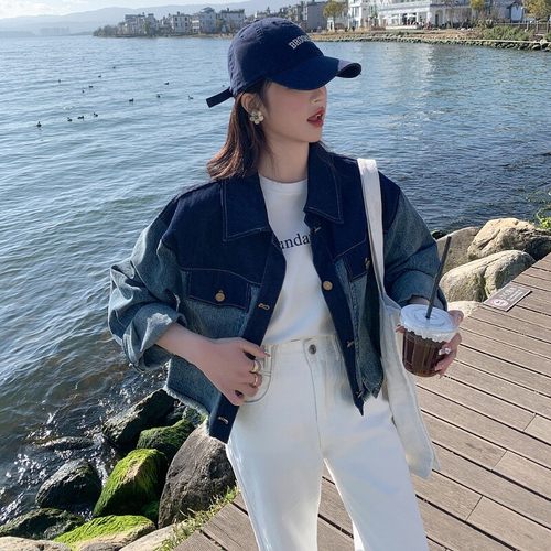 24春款拼接休闲高品质牛仔短外套2403p135k188