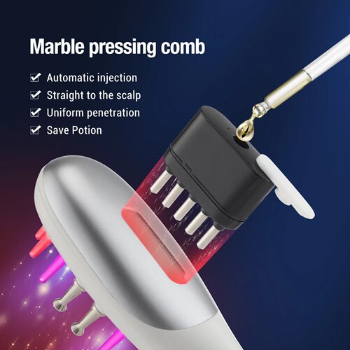 Electric EMS Scalp Massager Comb LED Light Head Massager wi