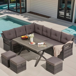 7 Pieces Patio Furniture Sets, Outdoor Dining Set, Patio Di