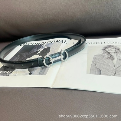 Luxury Brand Leather Belt for Women Designer Alloy Buckle