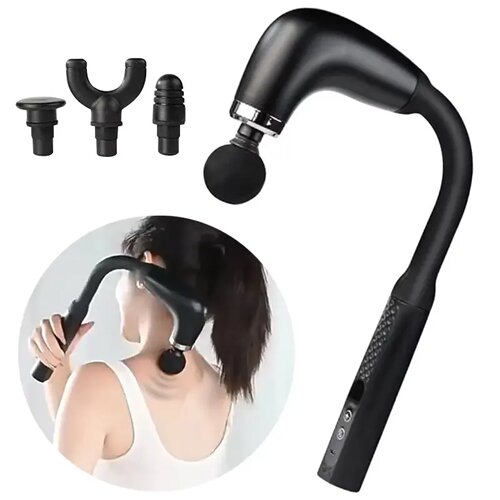 Rechargeable Fascia Gun with Bent Long Handle High-frequenc