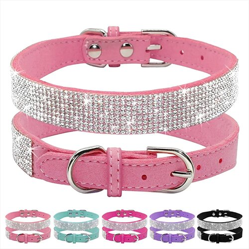 Dog Collar Crystal Glitter Rhinestone Pet Collars Zinc Allo