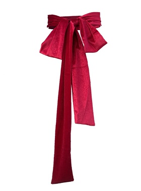 9x250cm Vintage Long Velvet Ribbon Waist Belt Ladies Bowkno