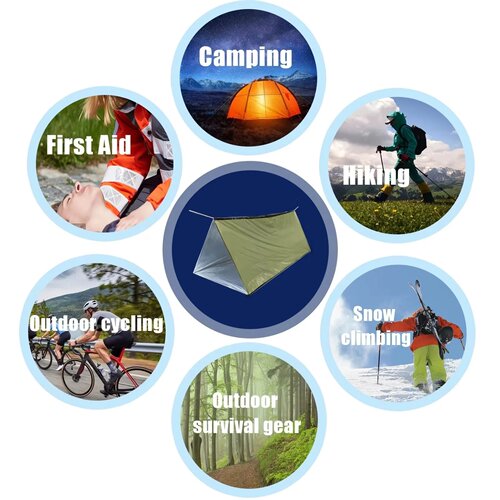 2-Person Outdoor Camping Tent Waterproof Lifesaving Tent Em