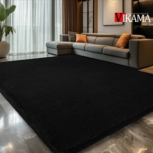 black Area Plush for Bedroom, Living Room Fluffy Rug