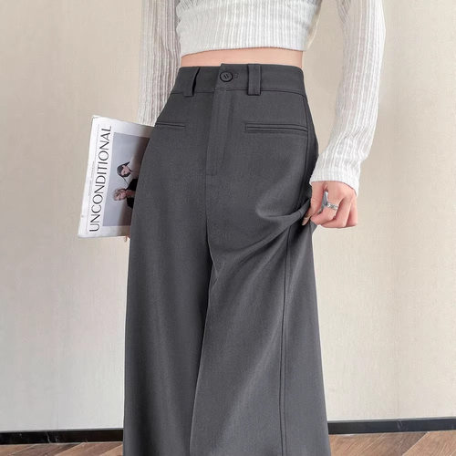 Women's 2026 Spring Autumn Suit Pants, High Waist Straight