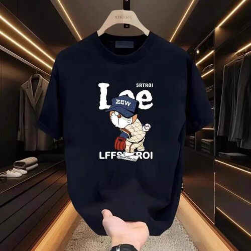 Men Summer Stylish Heavyweight Ice Silk Short Sleeve T-Shirt