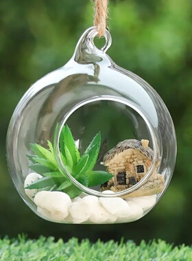Hanging Glass Ball DIY Bauble Plant Pot Clear Glass TeaLight