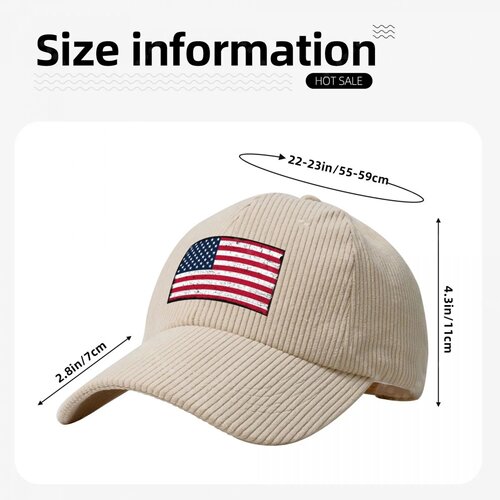 USA Flag Baseball Cap Soft Corduroy Trucker Hat All Day Adj