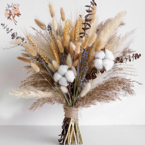 80 Pieces Natural Pampas Decoration Dried Flowers Bouquets