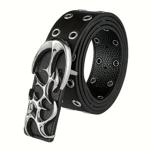 New Stylish Y2K Hollow PU Leather Fashion Punk Belt For Men