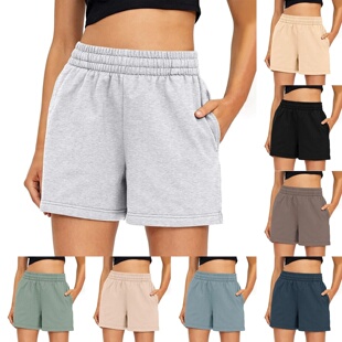 Women Comfy Waist Runni Summer High Casual Shorts Elastic