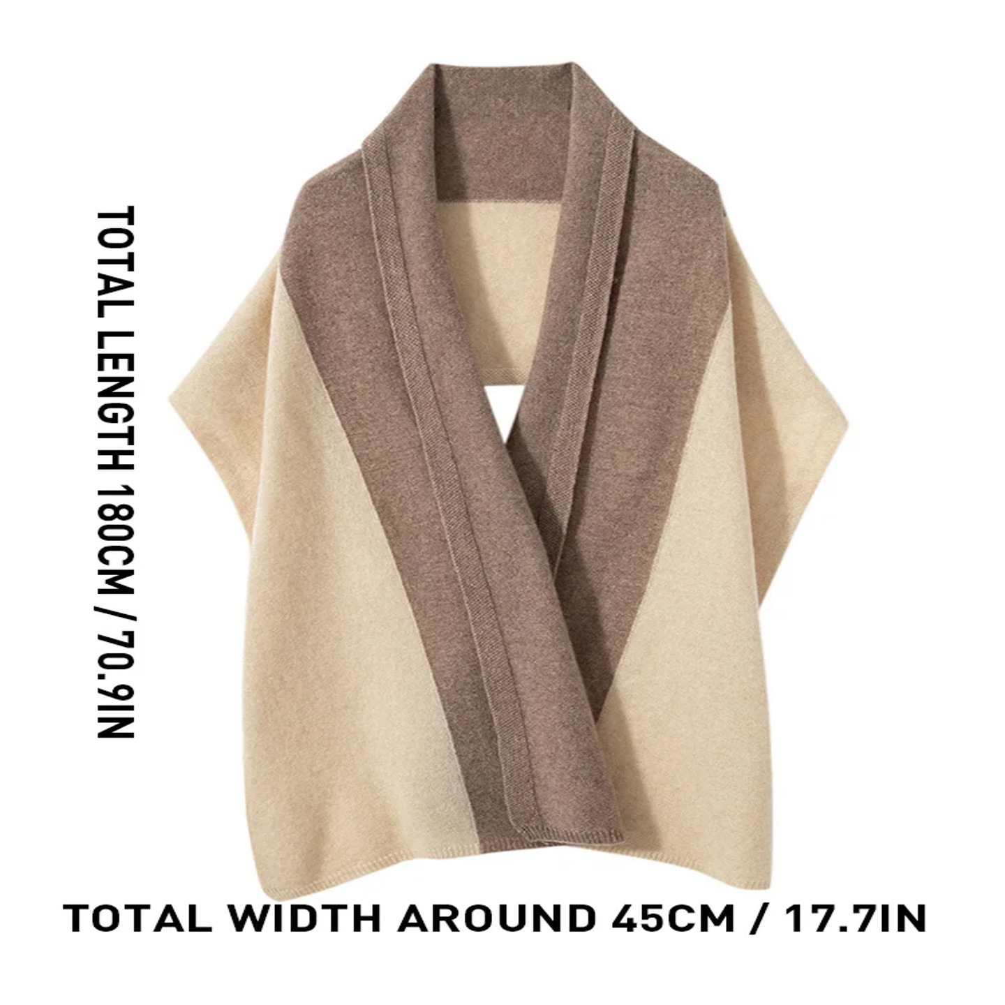 2024 Wool Cashmere 2 Tones Match Scarf Pashmina Big Scarves