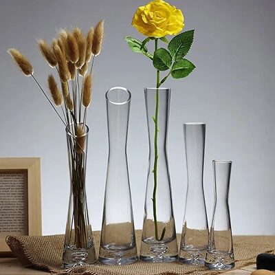 Transparent Glass Flower Vase Small Vase Hydroponics Plant