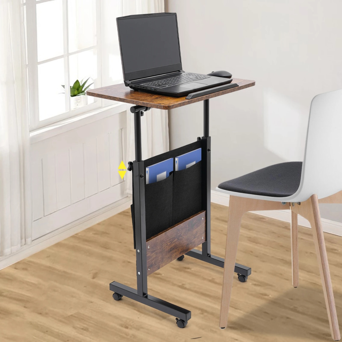 Adjustable Height Standing Desk, Portable Laptop Desk, Roll