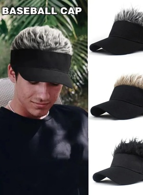 Men Synthetic Short Hair Baseball Cap Spiked Hair Wig Hat F