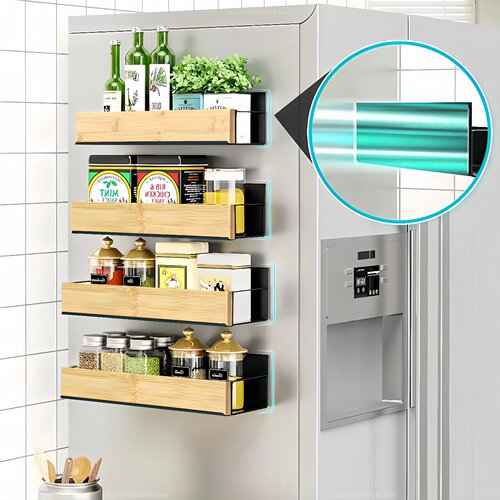 Magnetic Spice Rack Refrigerator Side Storage Shelf without