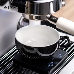 AIRFLOW Ceramic Coffee Cup Professional Embossed Latte Cup
