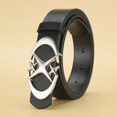 Men's Belt Punk Star Buckle Belt Design Cross Metal Vintage