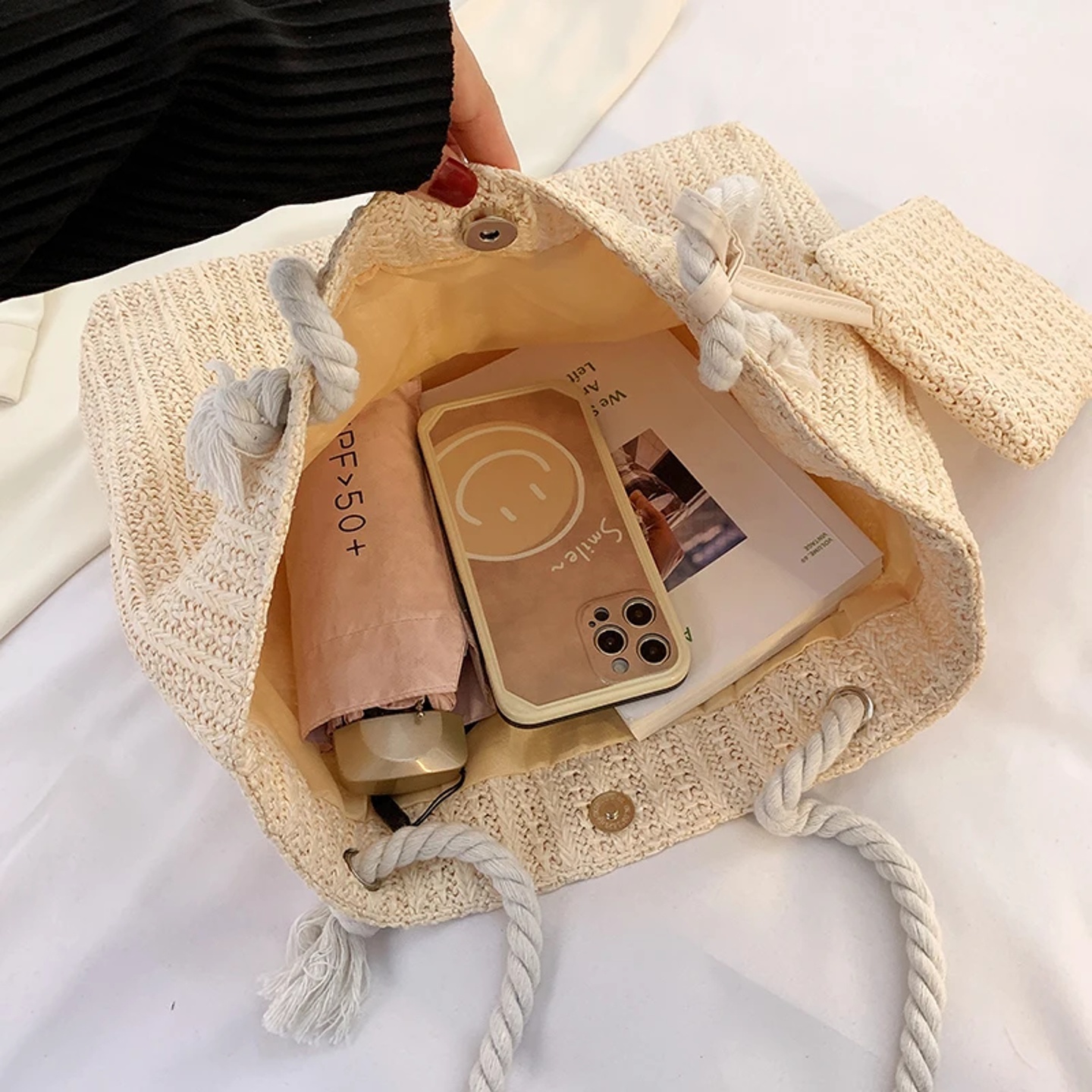 Designer Women Handbags Fashion Large Capacity Straw Tote B