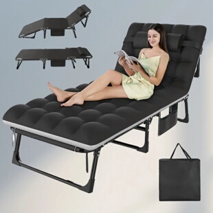 3 in 1 Folding Camping Cot Bed, 5 Positions Adjustable Patio