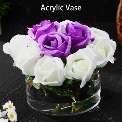 1pc Clear Round Acrylic Flower Vase12Holes Centerpiece Vases